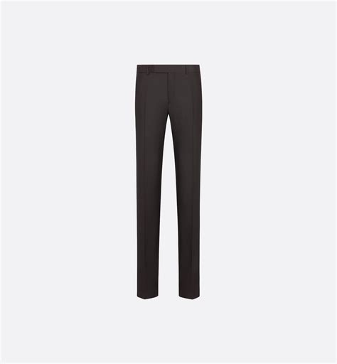 Pantalon à ceinture Dior Oblique Sergé de laine vierge noire 